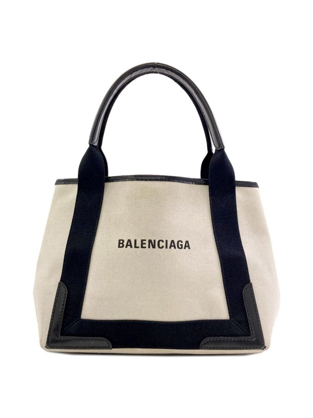 Balenciaga Navy Cabas Tote Bag Canvas